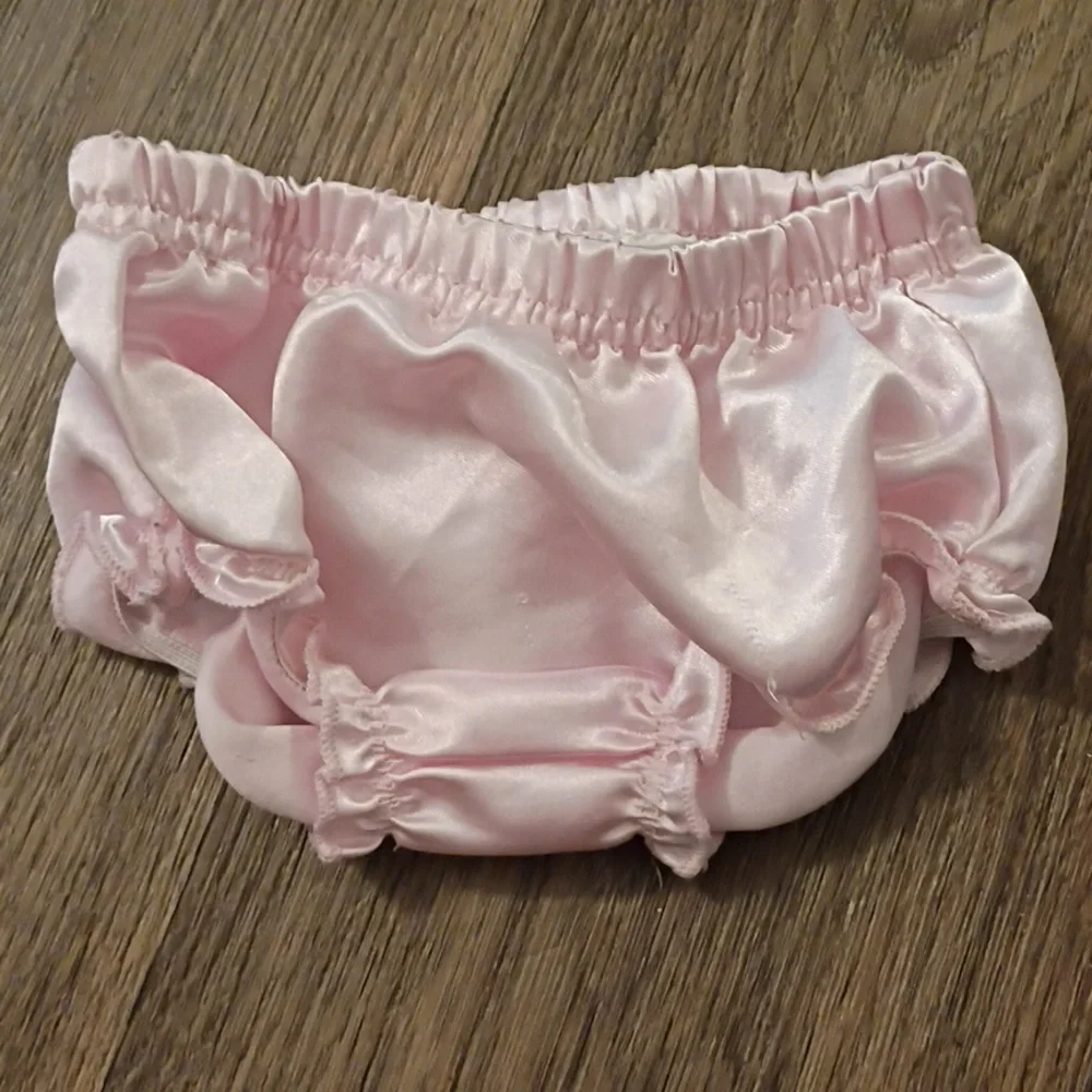 Nannette Pink Satin Diaper Cover